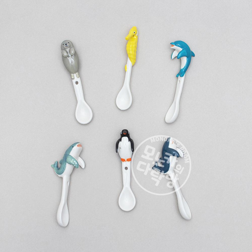 데꼴 마린 티스푼 1+1 귀여운 도자기 티 커피 요거트 스푼