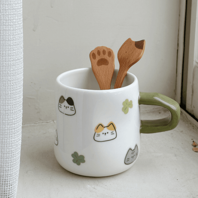 보름스튜디오 모여라 고양이 머그