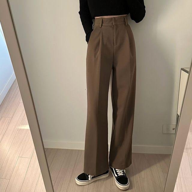 (숏/기본/롱 양면기모 백화점퀄) 수선NO 허리잘록 겨울 핀턱 와이드 슬랙스_바이영