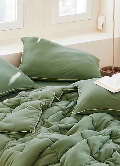 친환경 옥수수솜 멜로우그린 다이마루 봄차렵이불/세트(SS)(Q)