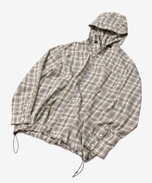 스냅 체크 후드 셔츠 자켓 [BEIGE]_SEJK011BEIGE