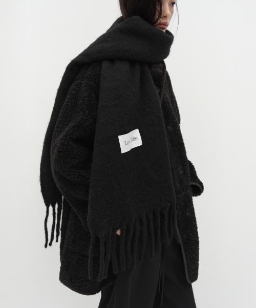 LOWTIDE BIG LABEL MUFFLER [BLACK]