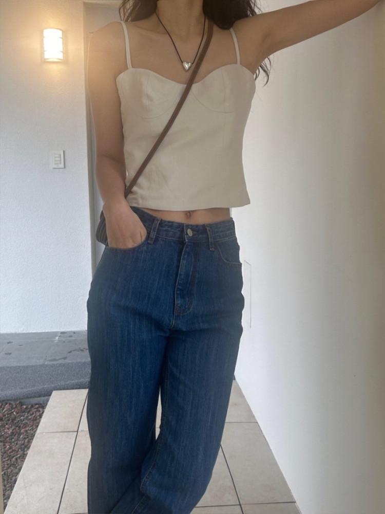 [SALE 크림S당일배송]바질 모스 탑 나시 블라우스 뷔스티에 슬립 레이어드 나시 이너프