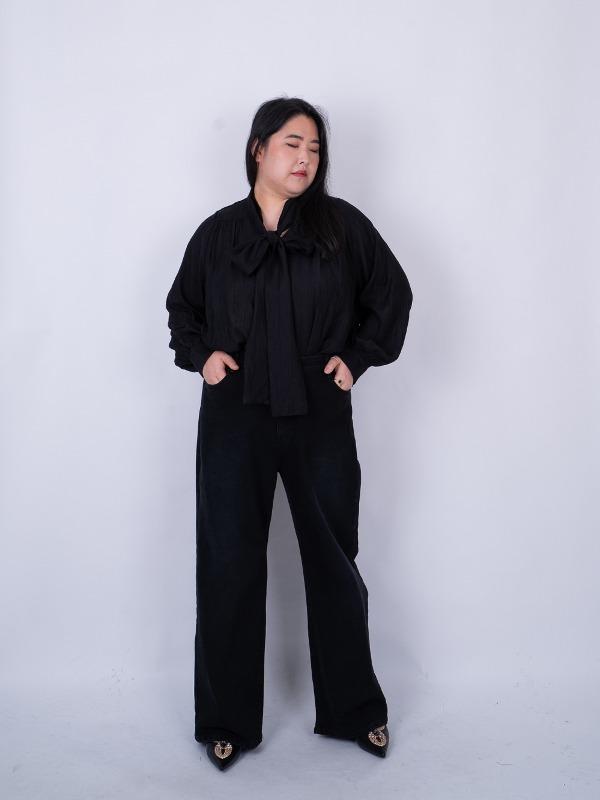 블랙 스트레이트 팬츠