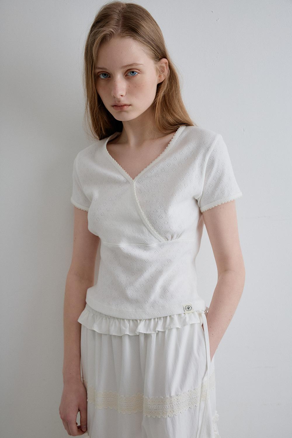 hearts embroidery trim rap t-shirts_white