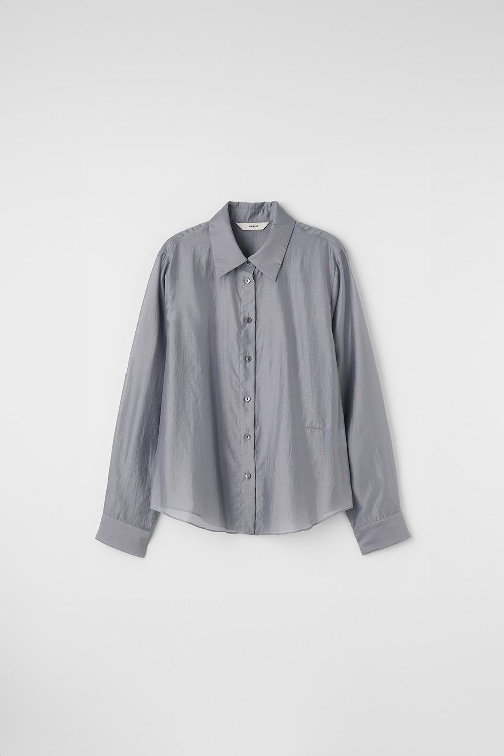 O Sheer Standard Shirt_Gray