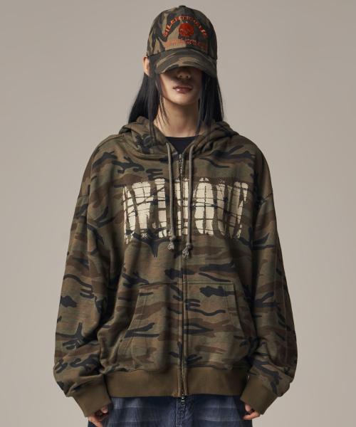 Oblique Hoodie Zip Up Light Multi