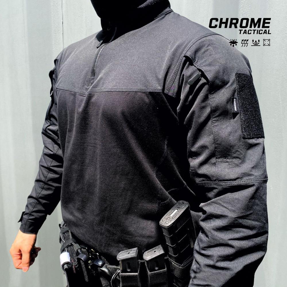 컴뱃셔츠 크롬택티컬 레인저 집업 유디티 특전사 소방관 흑복 반집업 긴팔 티셔츠 전술복