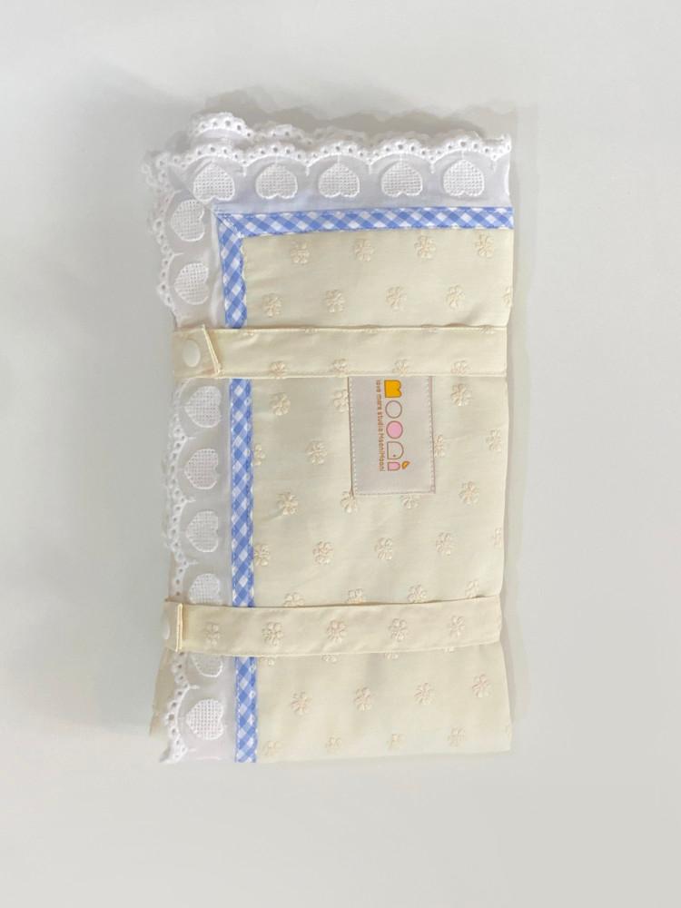 꽃송이 하트체크 블루 반려동물 산책매트 레이스 야외 매트 무니무니 휴대용 에티켓 방석 접이식 애견 돗자리 반려용품