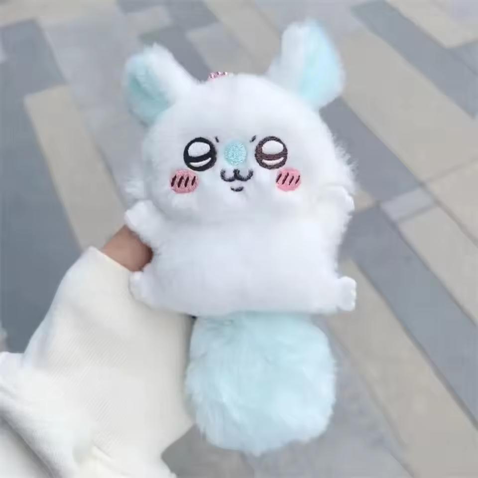 치이카와 애니메이션 모모냐 봉제 인형 펜던트 비드 체인 키 체인 걸스 카와이 가방 펜던트 모모냐 봉제 인형 귀여운 걸리 하트