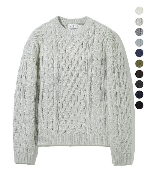 라운드 피셔맨 세미 크롭 니트 11 COLOR COOSKT050