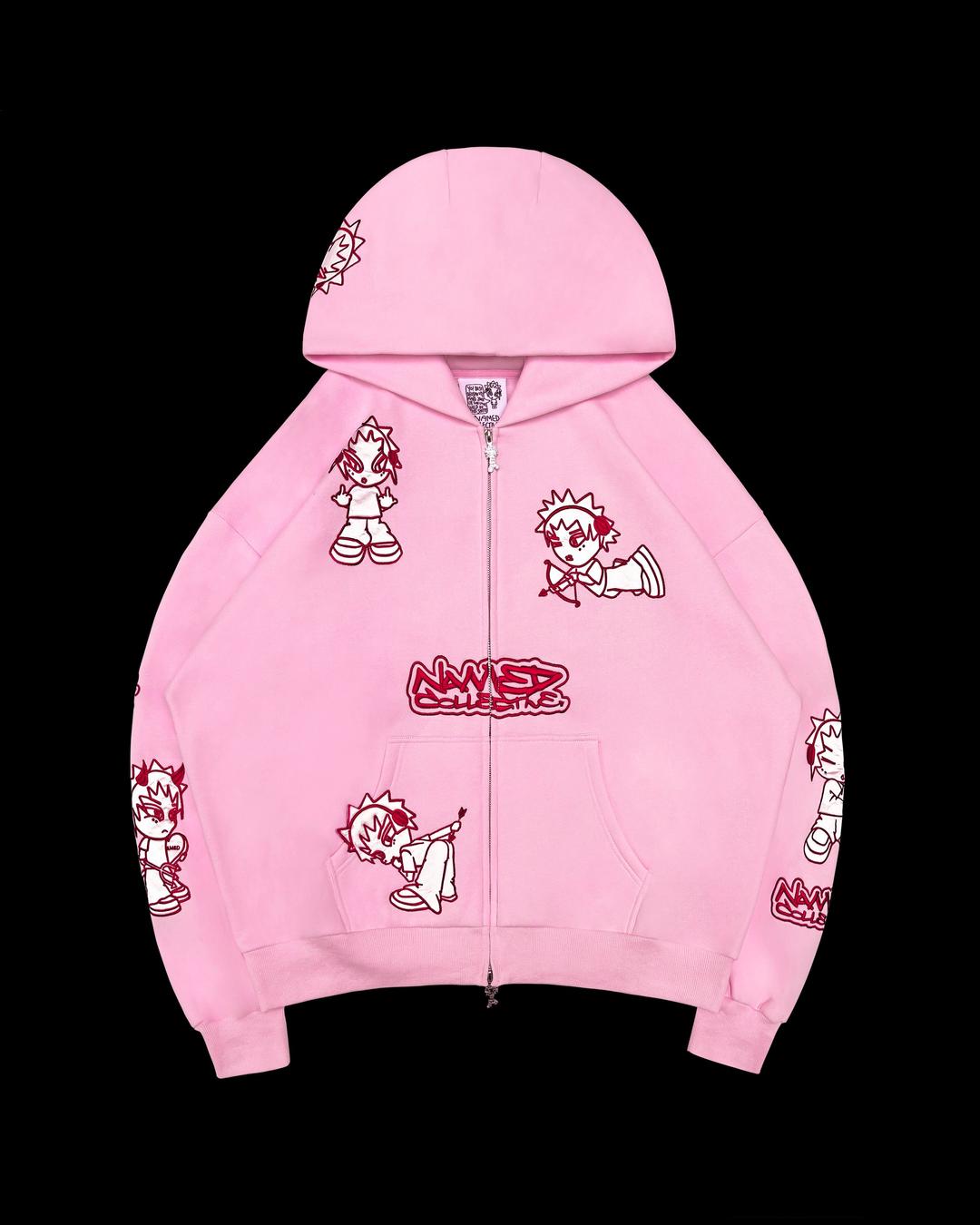 MISBEHAVE ZIP HOODIE PINK POISON - S/M