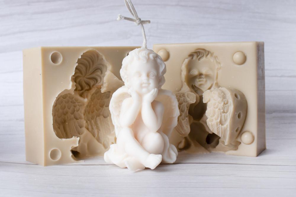 사이즈UP 뉴 턱괸천사 입체몰드 석고 캔들 홈오브제 실리콘몰드
