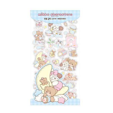 미코캐릭터즈 투명 금박 스티커 에브리데이