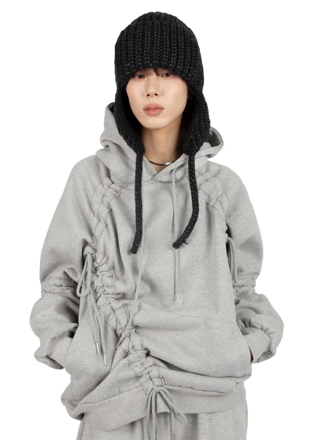 SHIRRING RIBBON HOOD