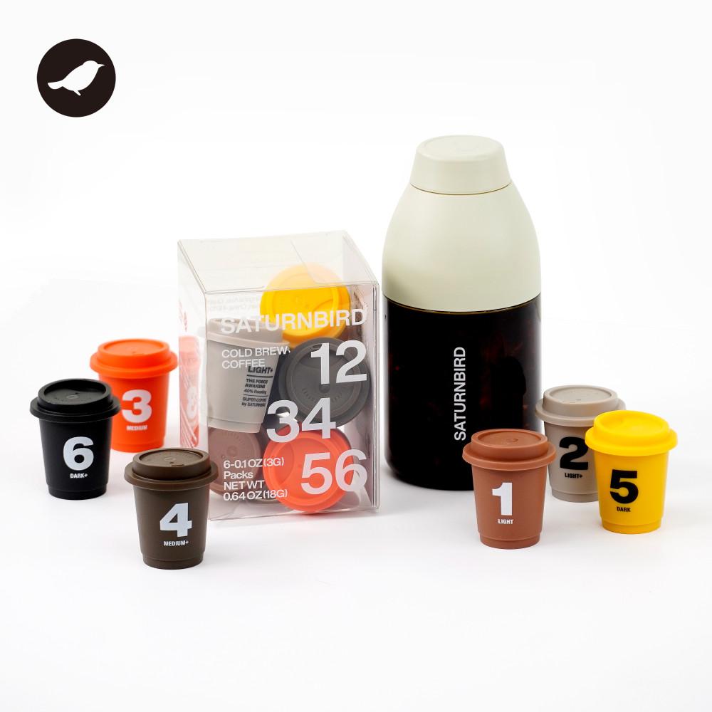 새턴버드 스페셜티 콜드브루 커피 스타터 키트 (6종 혼합 + 브루잉 보틀)