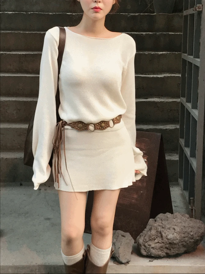 ops - 소와르 니트 투피스