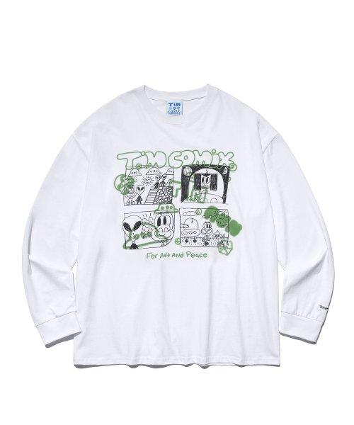 SPRAY CARTOON GRAPHIC LS WHITE