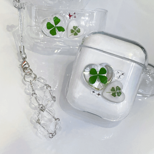 에어팟프로2출시/made] 네잎클로버 클리어 레진 에어팟케이스