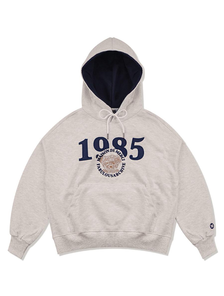 우먼즈 크롭 베어프렌즈 엠보자수 후드 오트밀네이비(FCB3TS359W)