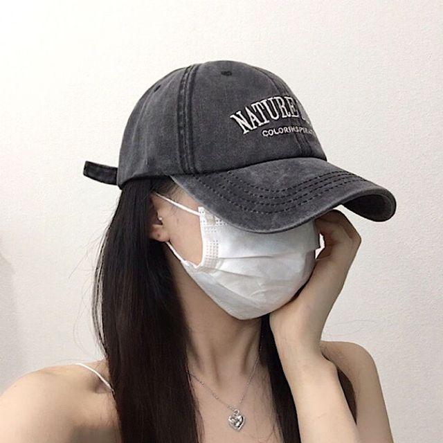 [1+1할인/당일출고] 내추럴무드 워싱 피그먼트 볼캡 - 데일리 레터링 남녀공용 소두핏 대두커버 봄 여름 가을 신상 빅사이즈