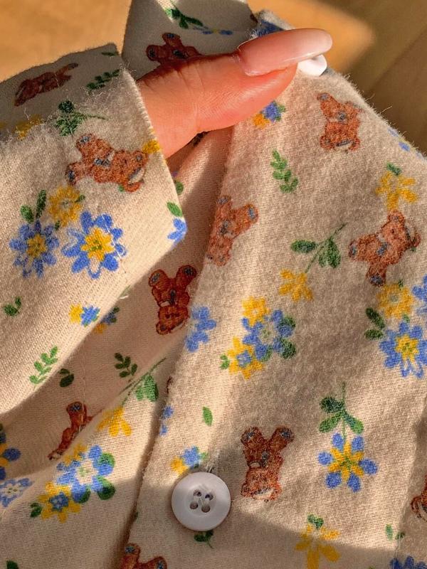 그리너리베어 긴팔 상하세트 파자마 잠옷