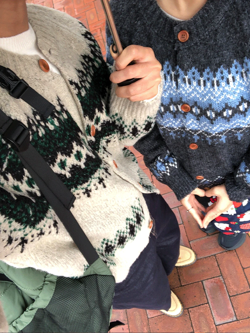 베르디 노르딕 가디건 / 챠콜,딥블루 당일발송