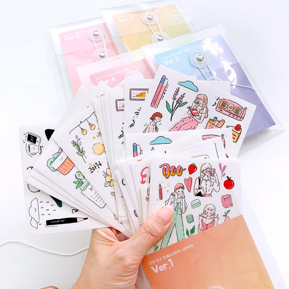 [리뉴얼] 다꾸 인스 인쇄소스티커 스티커팩 9종