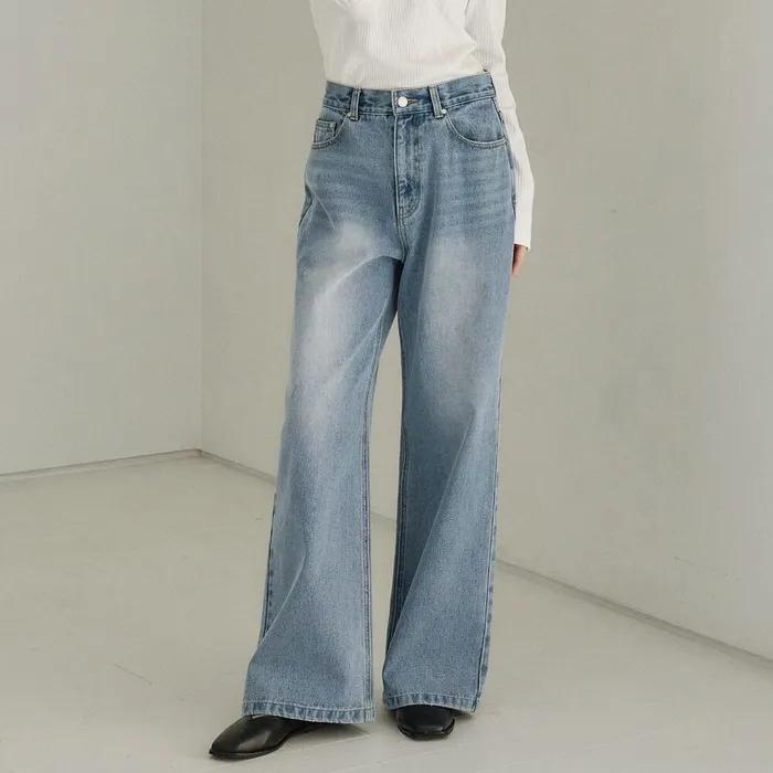 Relaxed fit Wide Denim Pants Blue AT6PAA087LL