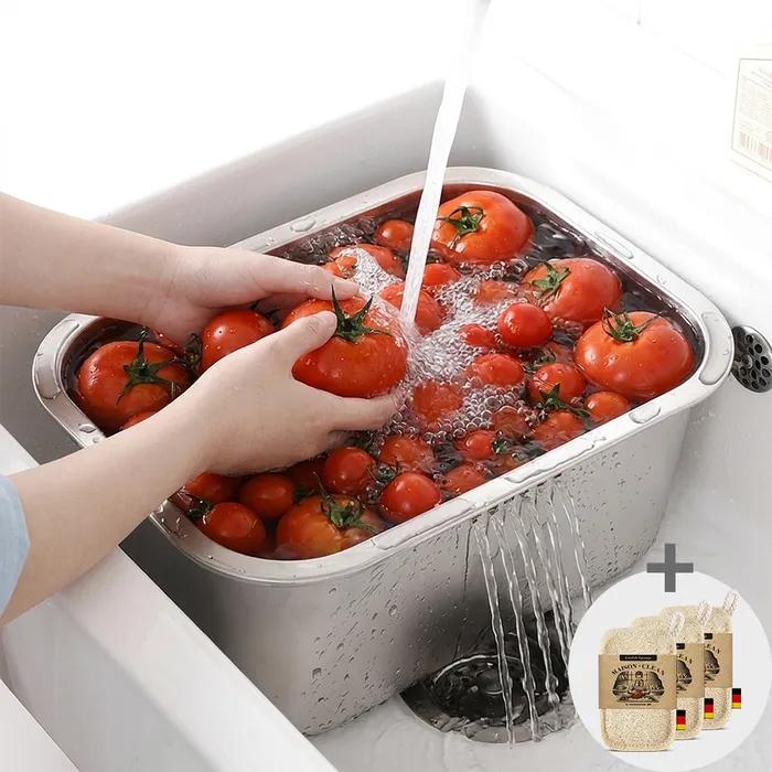 설거지통 10L + 메종클린 루파 스폰지 천연수세미 3P