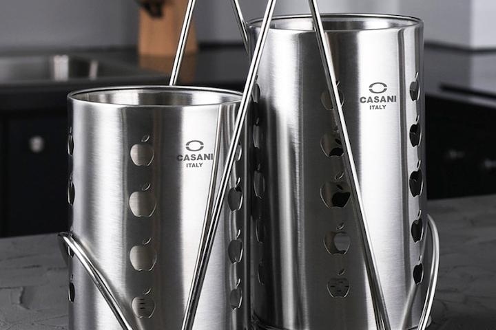 까사니 스텐 물빠짐 수저통 2구 조리도구통