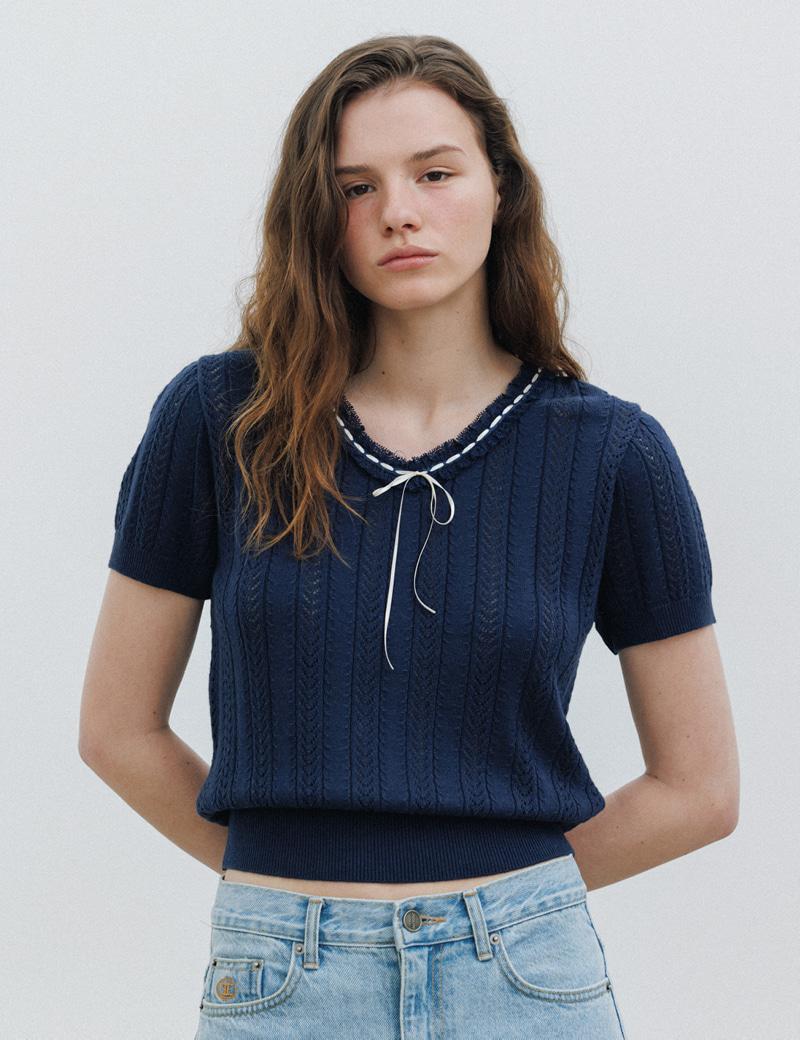 Margaret Ribbon Knit (Navy)