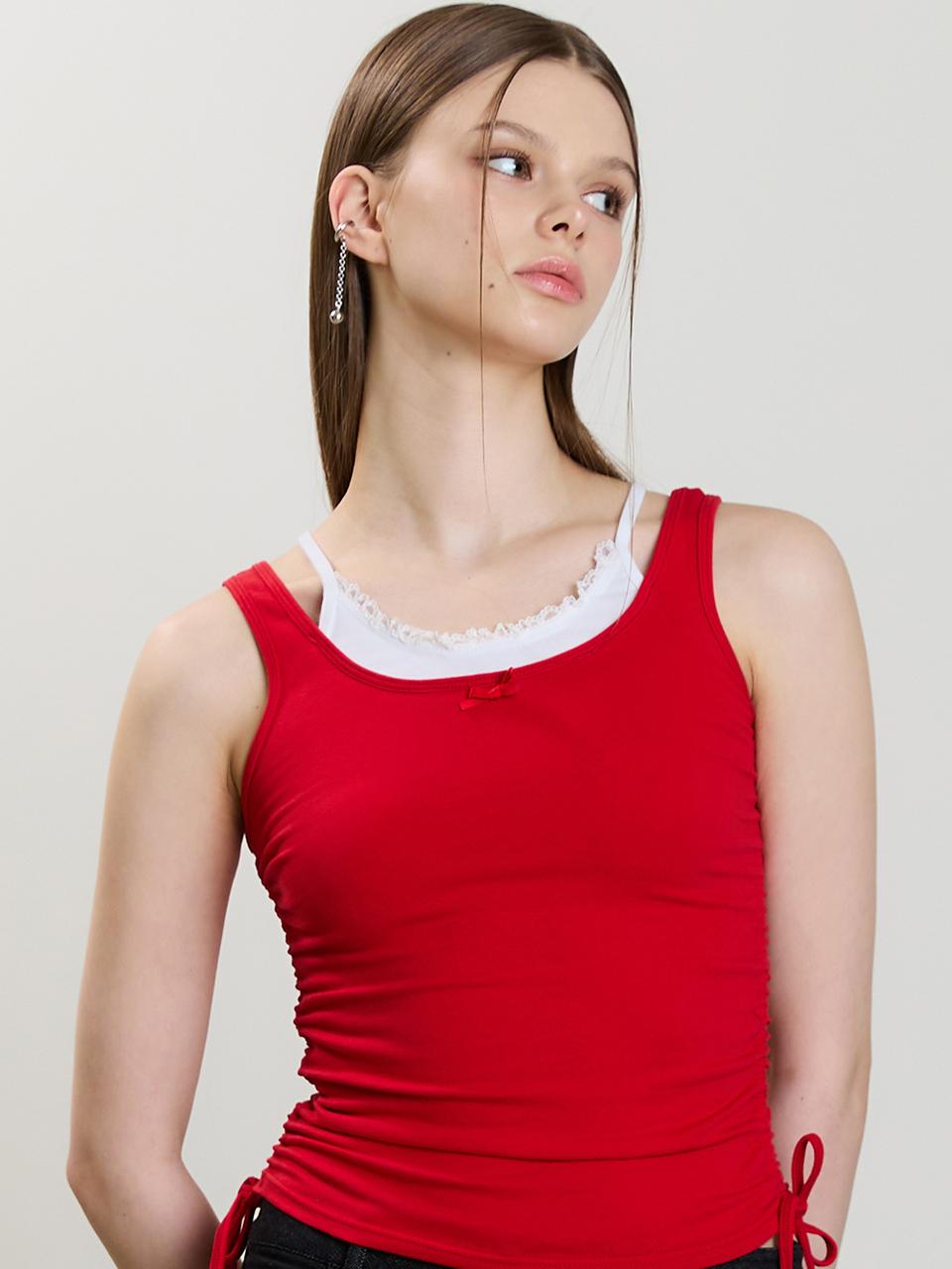 SM LAYERED LACE SLEEVELESS(RED)