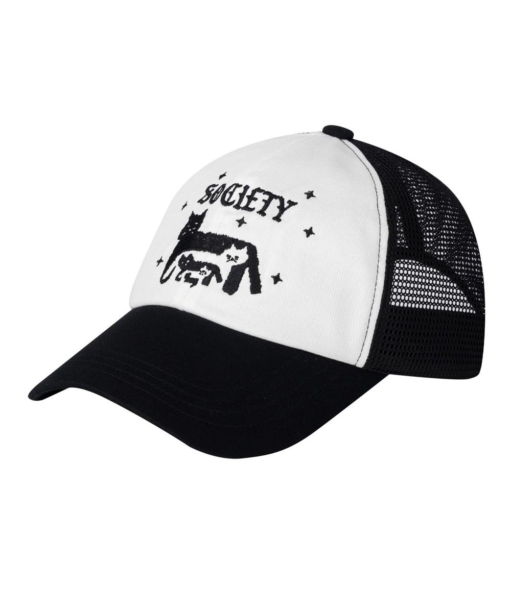 CAT SOCIETY 메쉬 볼캡 [블랙]