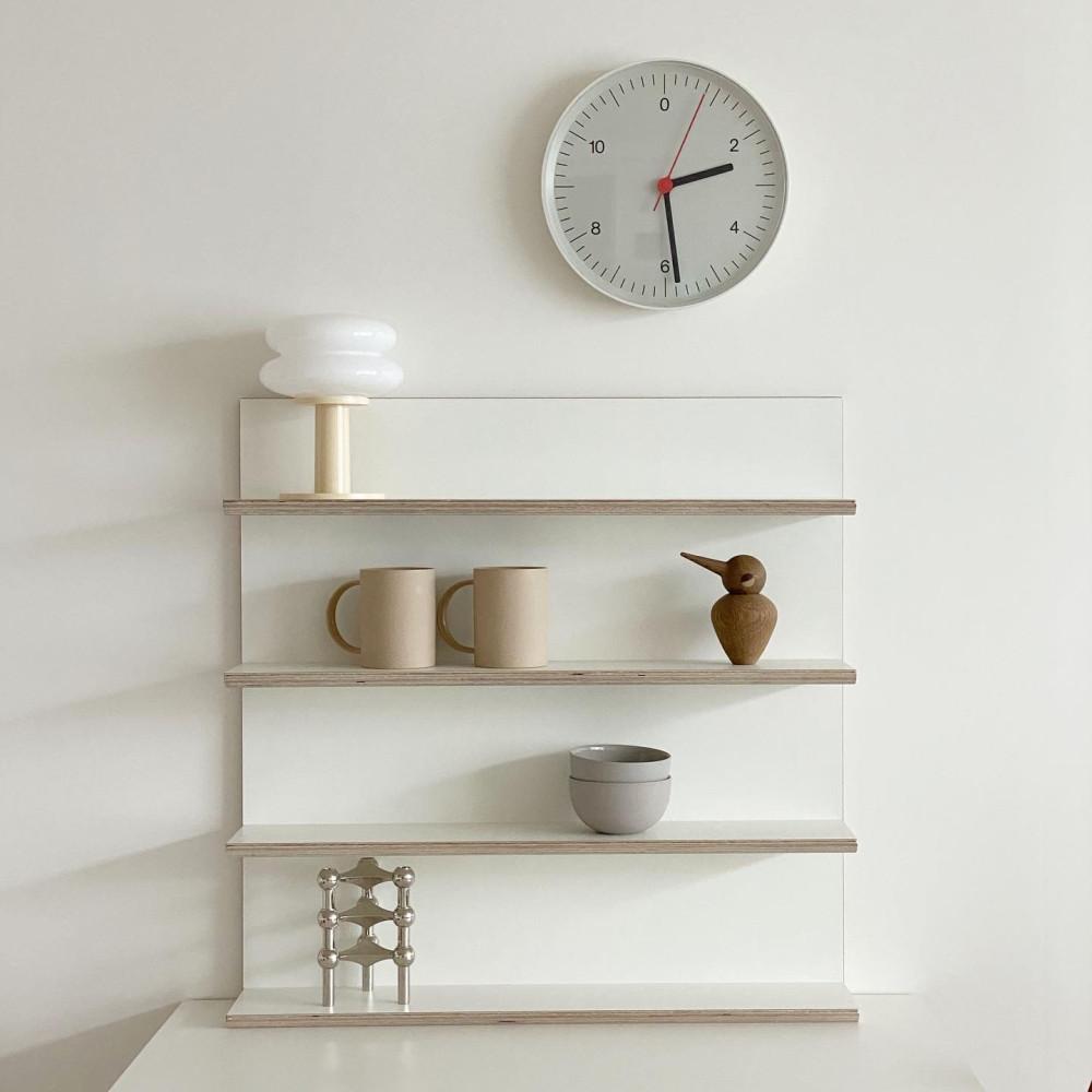 JD홈드레싱 화이트 우드 스퀘어 인테리 선반 벽선반
