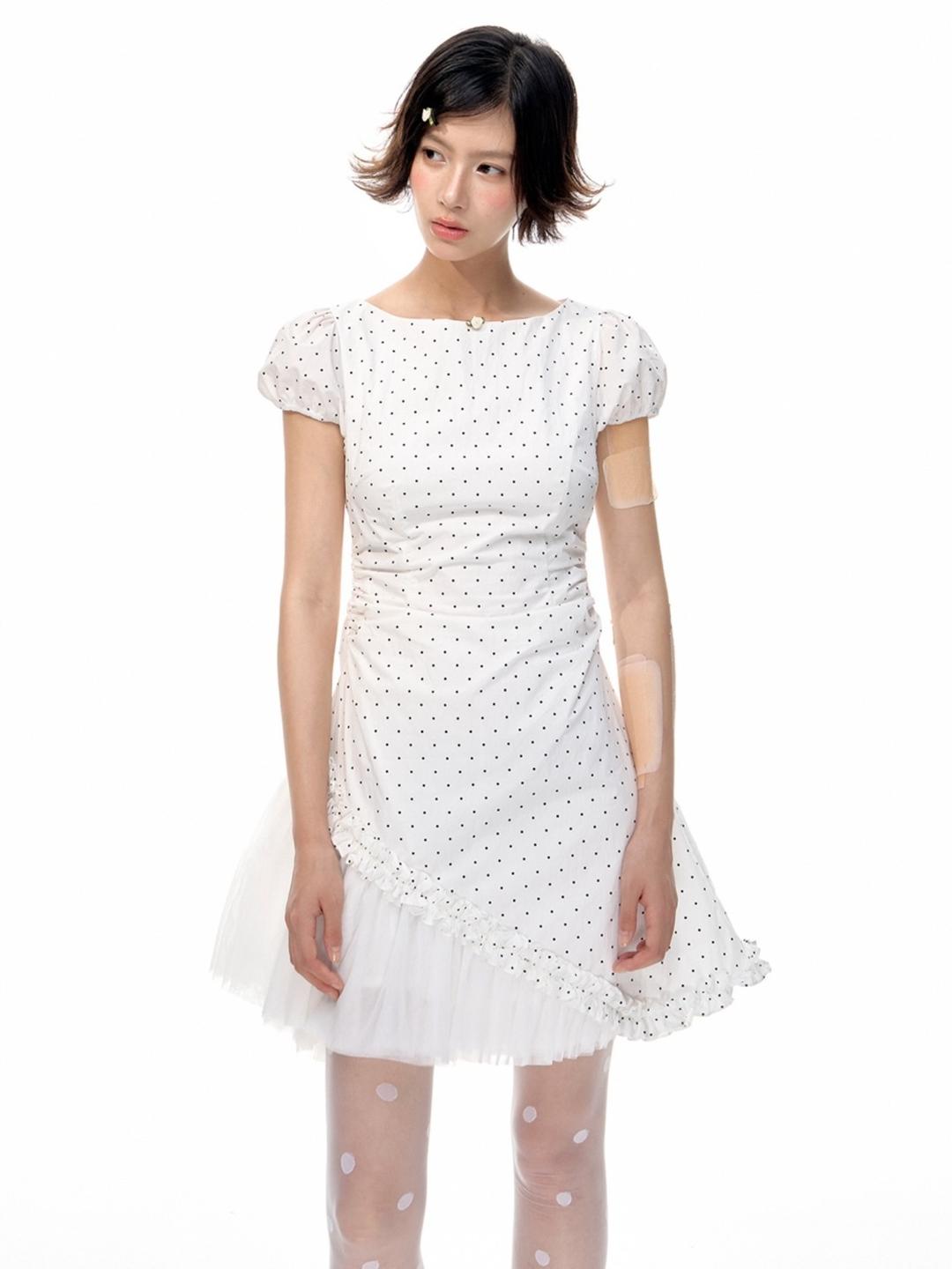 Romance Nanci Polka Dot Patchwork Dress