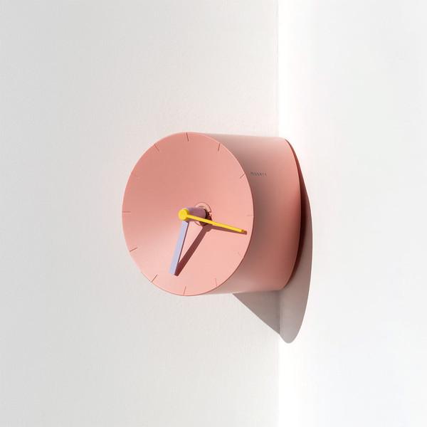 모서리 시계 - 코럴, 레드, 스카이블루, 레몬