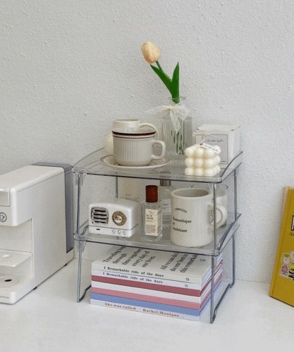 오린 접이식 선반 겸 미니테이블 다용도 아크릴 투명 정리