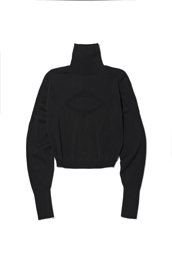 TURTLE NECK KNIT TOP (BLACK)