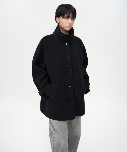 소프트 하프 발마칸 코트 BLACK