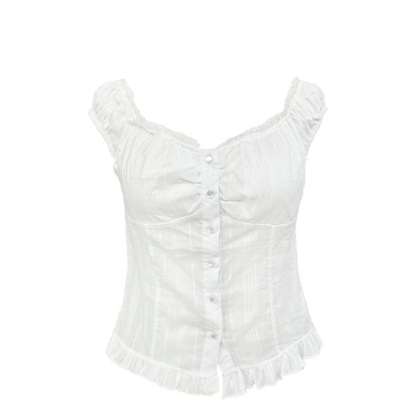 Bera button lace short blouse