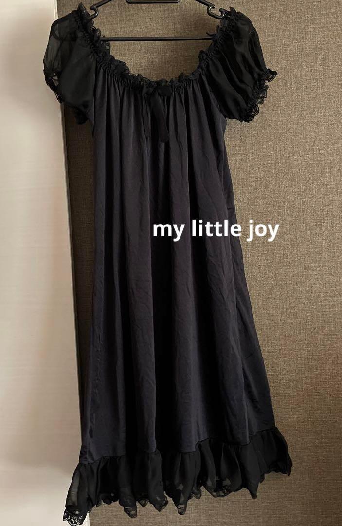 my little joy ワンピース　薄手　ブラック　レース　オフショルダー