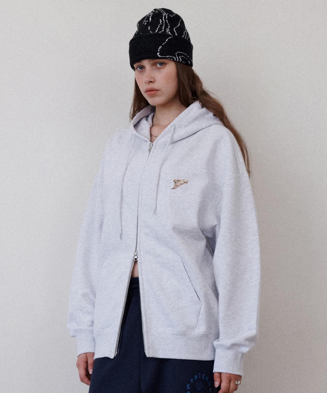 SMALL PUPPY HOOD ZIP UP [MELANGE GRAY]