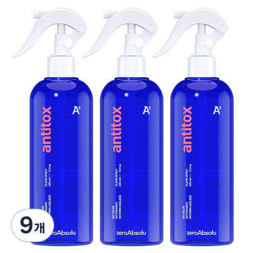 안티톡스 클린 스프레이 대용량 소독제, 400ml, 9개 - 살균소독제 | 쿠팡