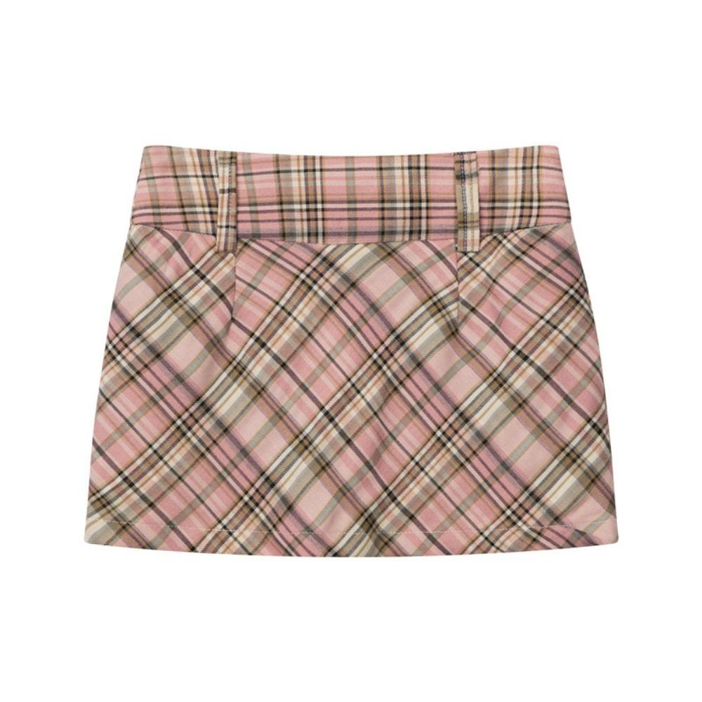 뉴위크 핑크 체크 미니 스커트 (225013313)