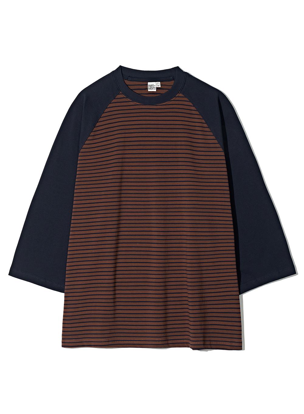 Stripe Raglan Medium Sleeve_Brown