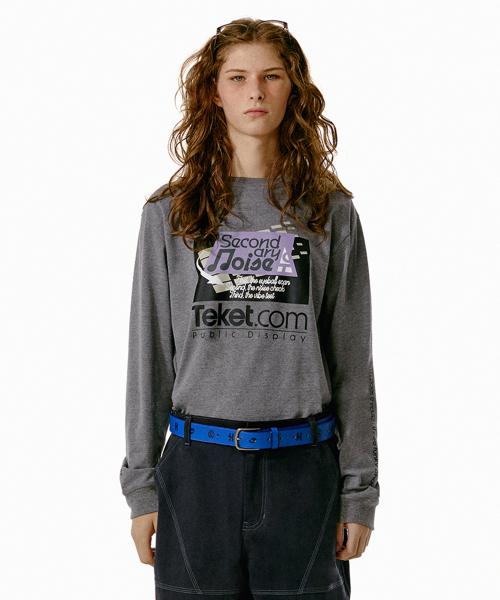 Secondary Noise L/S Tee Melange Gray