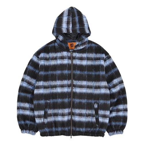 hariy plaid hoodie zip_blue