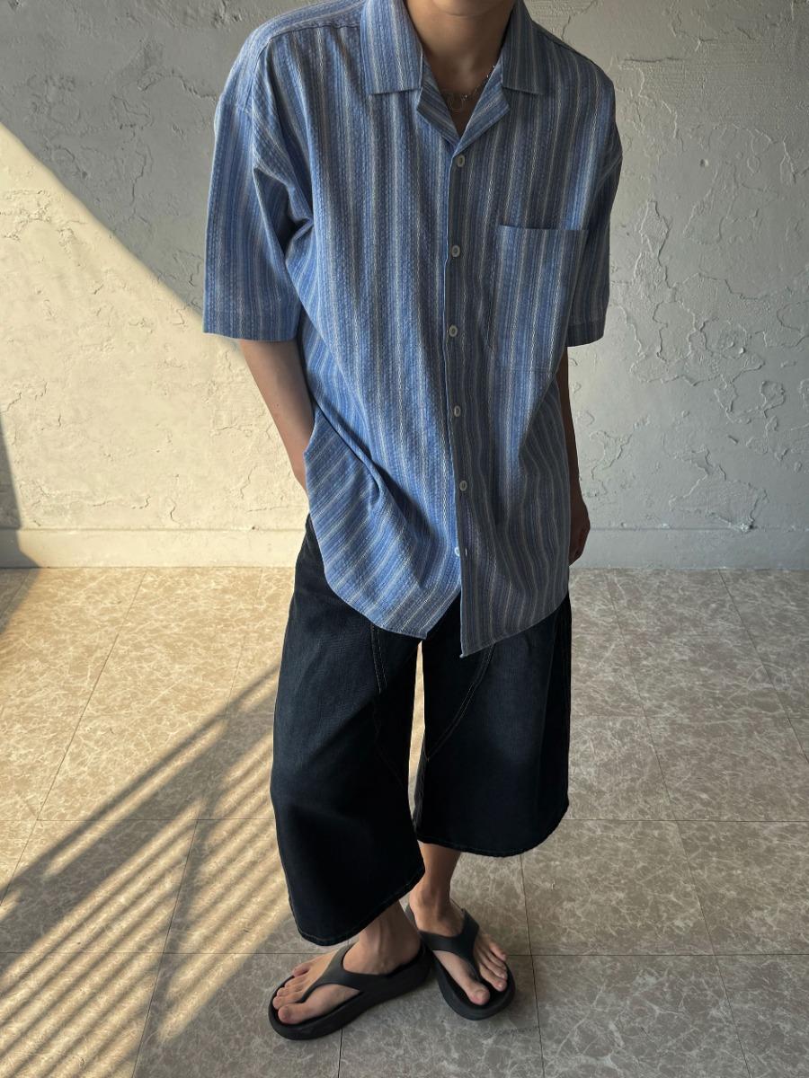 멀티 스트라이프 린넨 셔츠 2color