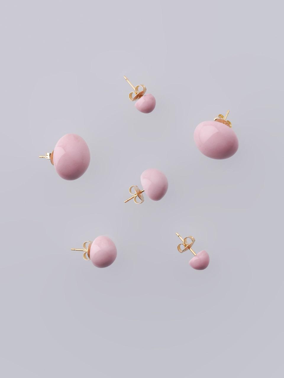 캔디 핑크 폼폼 귀걸이